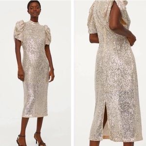 H&M puff sleeve sequin dress